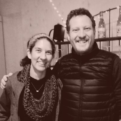 Rebecca and Damon in 2015 at their first wine tasting event at Alli Lanphear Vinyard and Winery.